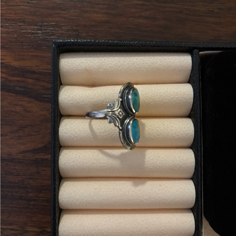 Silver Turquoise Ring (size 11) - Picture 3 of 3